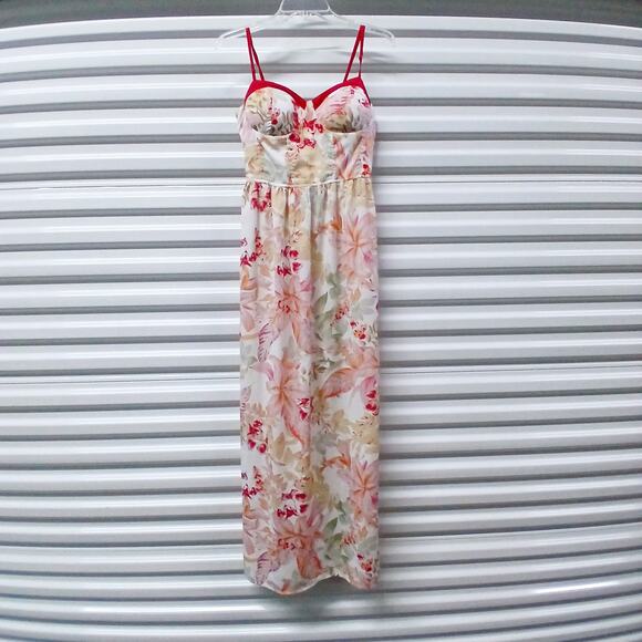 Band Of The Free Maxi Sundress Women Large Pink Floral Boho Casual Spring Summer - Picture 1 of 8